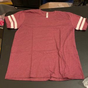 Aquaguard Girl's Burgundy/White Striped Short Sleeves Football T-shirt XL NIP